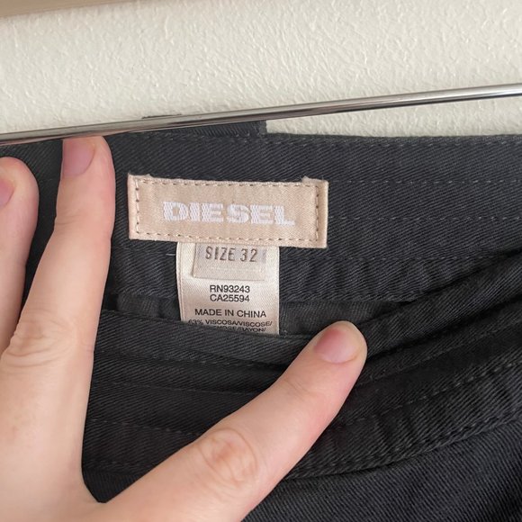 vintage Y2K Diesel grey flannel pleated skirt kilt XL plus low waist grunge - Picture 6 of 7